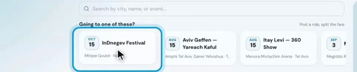 The events rail in the PairMee app, with a featured festival highlighted as one of the events